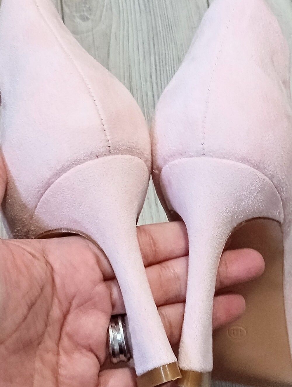 (36-4871) Coutgo Women's Light Pink Bow Heeled Sz 10 - Picture 8 of 10